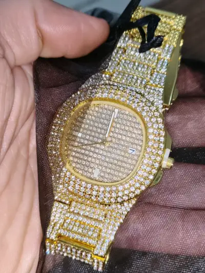Reloj nuevo diamantes llamativo acero inoxidable. - miniatura 1