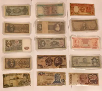 Billetes antiguos de Lat América y otros países - miniatura 1