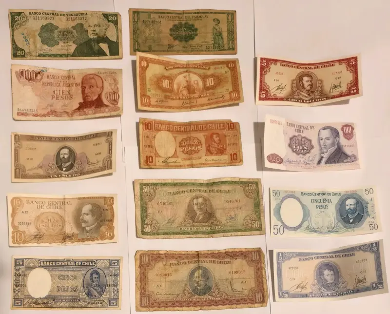 Billetes antiguos de Lat América y otros países - 2