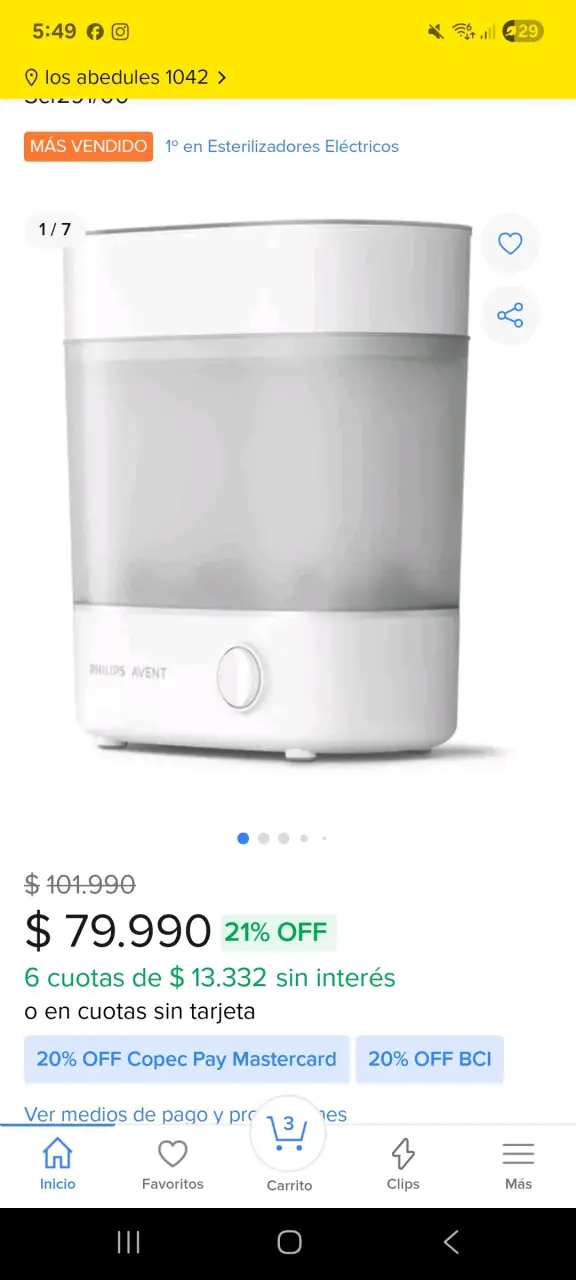 Esterilizador Eléctrico Philips Avent