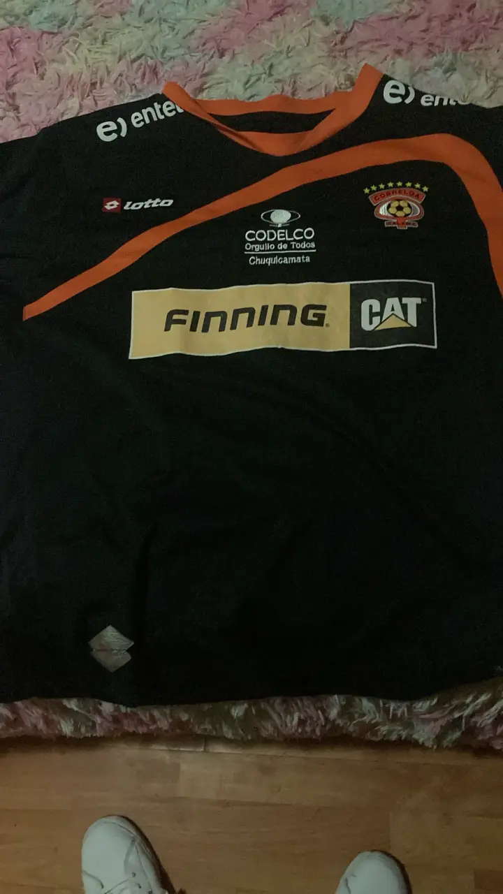 Camiseta de fútbol Cobreloa Lotto negra y naranja - 1