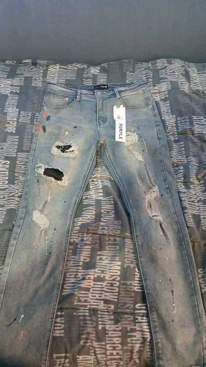 Jeans desgastados estilo urbano Purple - 2
