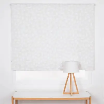 2 Cortinas enrollable blanca con diseño geométrico - miniatura 1