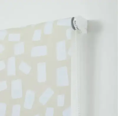 2 Cortinas enrollable blanca con diseño geométrico - miniatura 2