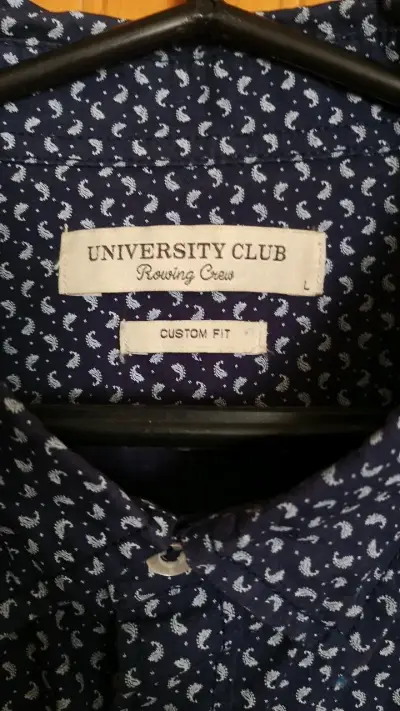 Camisa azul estampada University Club para hombre - miniatura 2