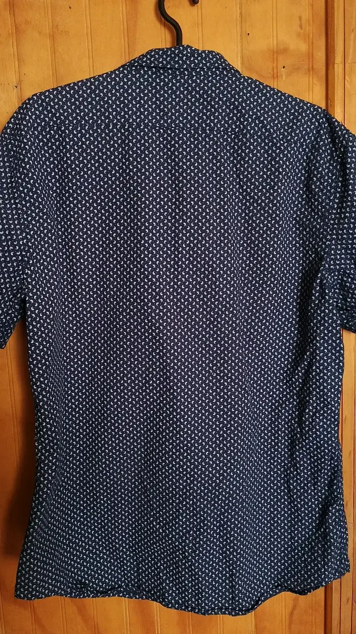 Camisa azul estampada University Club para hombre - 3