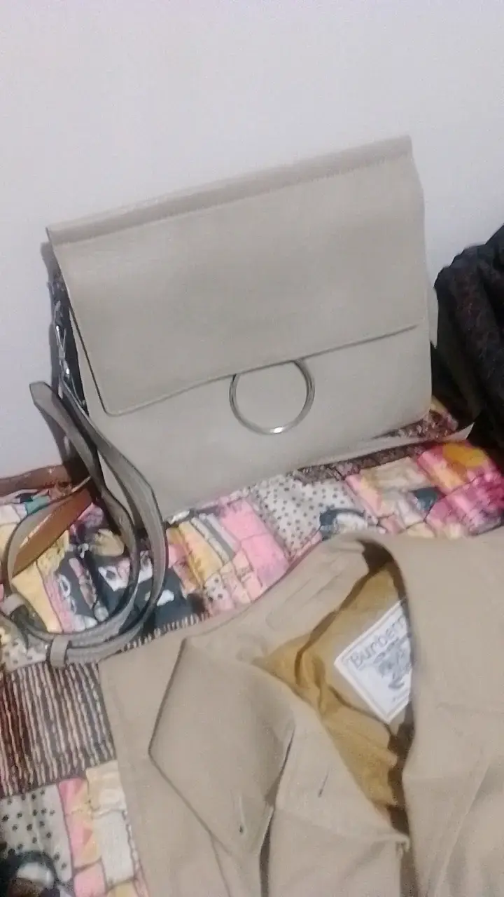 Cartera de cuero marrón con cierre metálico - 3