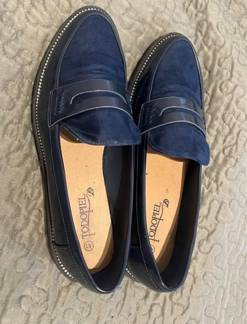 Mocasines de cuero azul Todopiel para mujer - 1