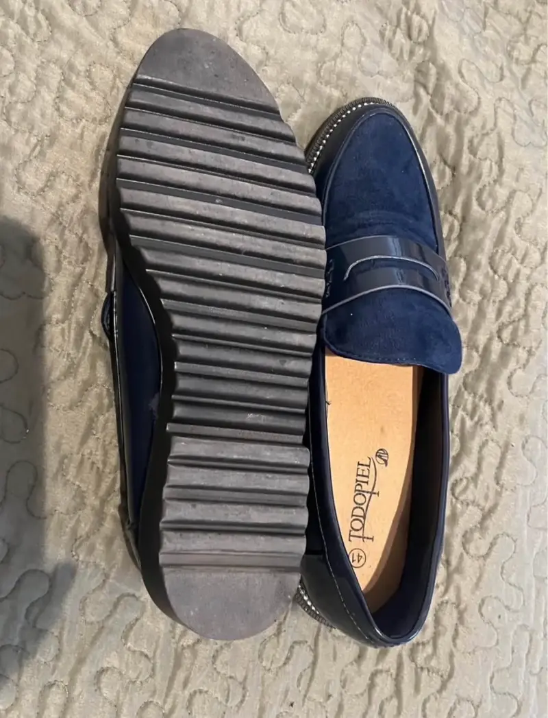 Mocasines de cuero azul Todopiel para mujer - 3
