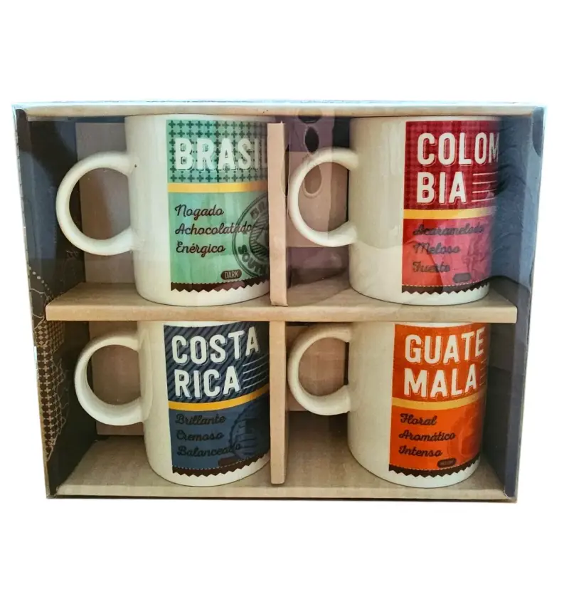 Set de 4 mini Tazas de Café Temáticas NUEVO - 1