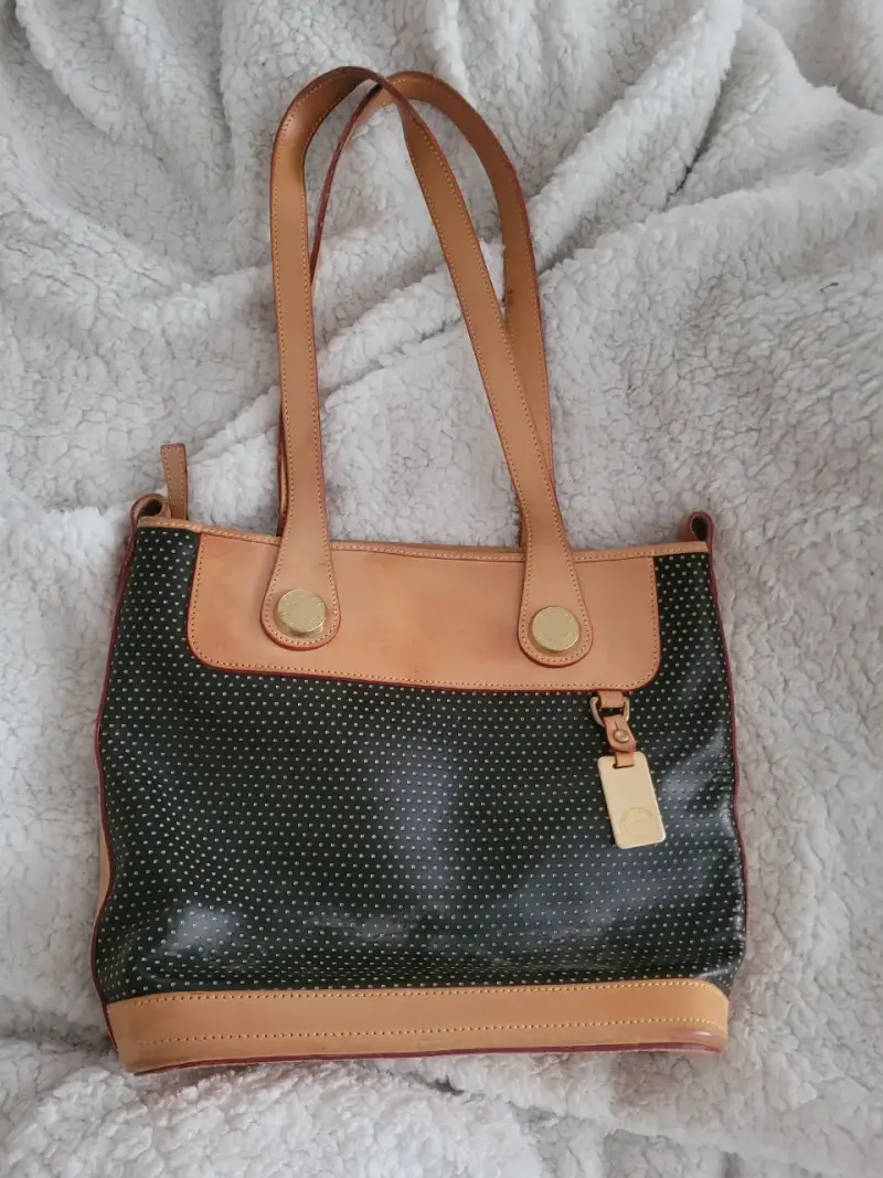 Bolso tote de cuero con diseño de lunares - 1