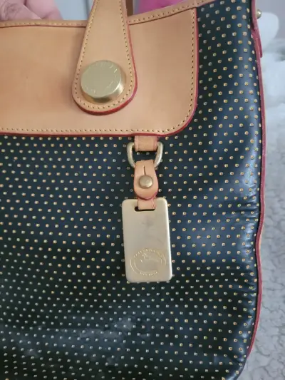 Bolso tote de cuero con diseño de lunares - miniatura 2