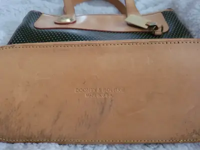 Bolso tote de cuero con diseño de lunares - miniatura 5