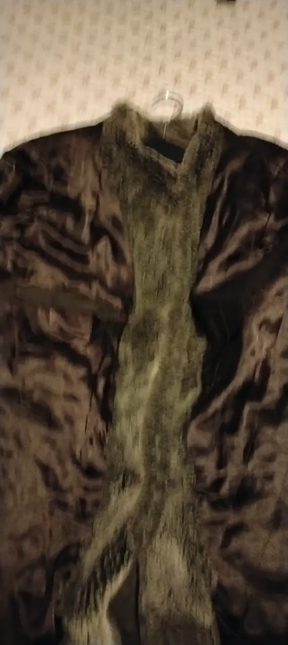 Abrigo de gamuza marrón con forro - 4