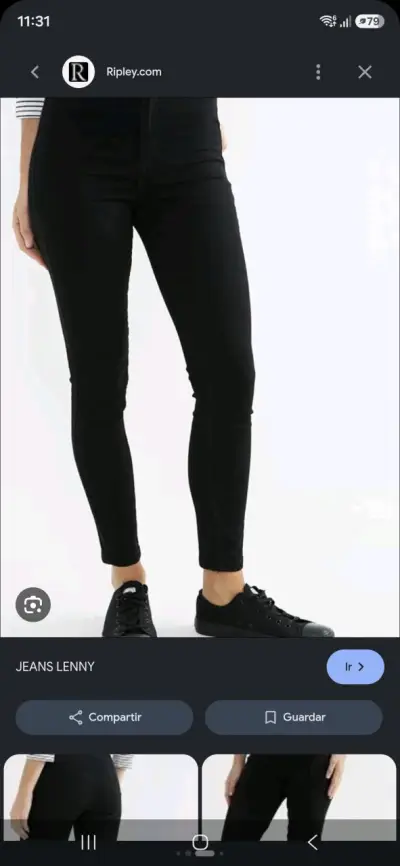 Jeans negros ajustados para mujer Lenny - miniatura 1