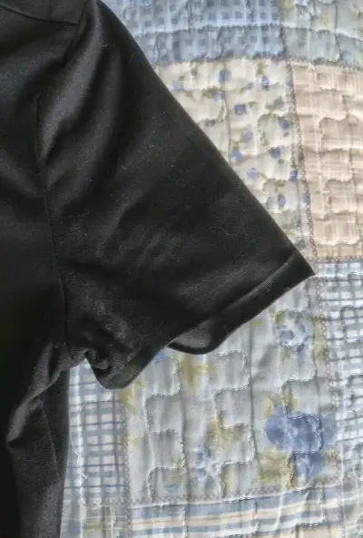 Polera corta de algodón en beige y negro talla XS - miniatura 3