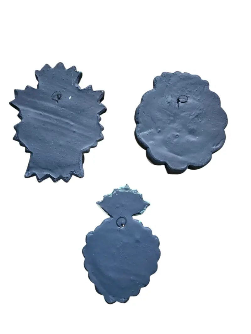 Set de Corazones Decorativos de Madera Pintados a Mano - 5