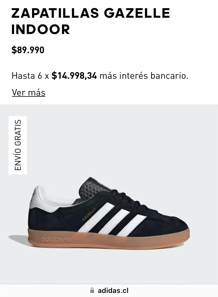 Zapatillas Adidas Gazelle Indoor Negras - 3