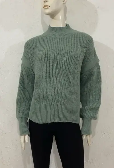 Suéter de punto verde para mujer - miniatura 1