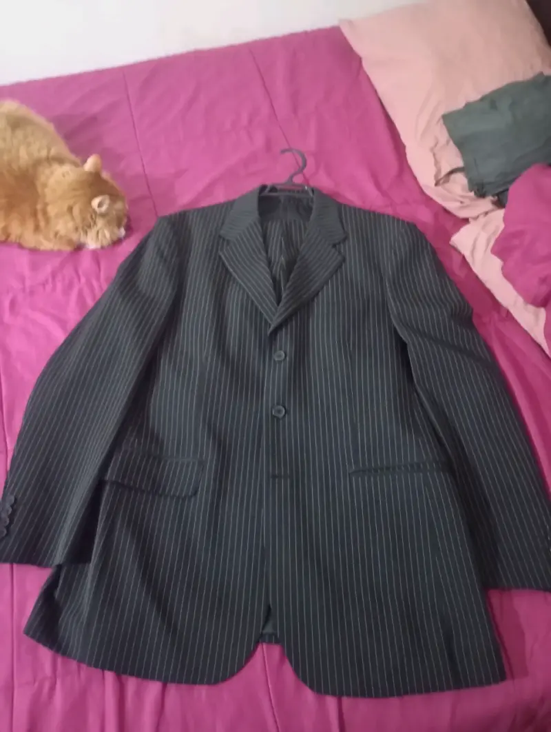 Traje formal de hombre a rayas en muy buen estado