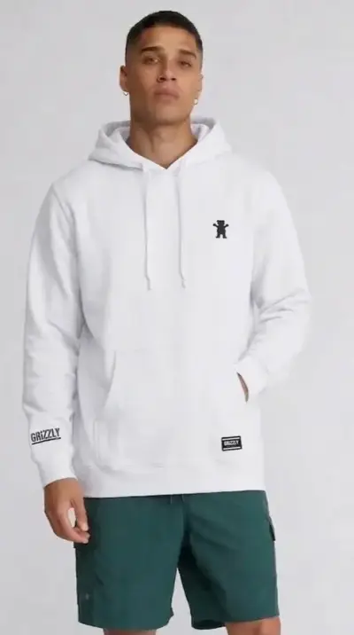 Polerón con capucha blanco Grizzly para hombre - miniatura 1