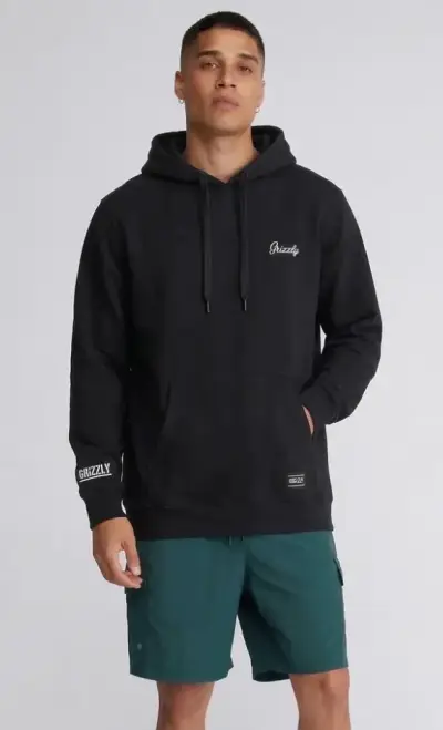 Polerón con capucha negro Grizzly para hombre - miniatura 1