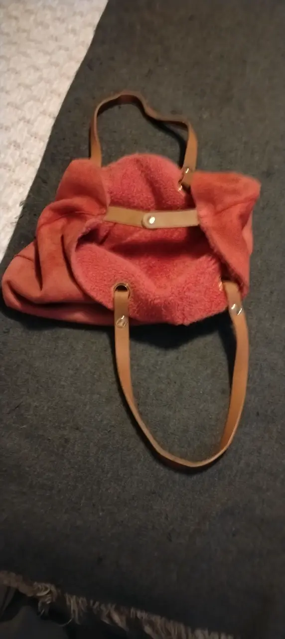 Bolso tote de gamuza color terracota - 4