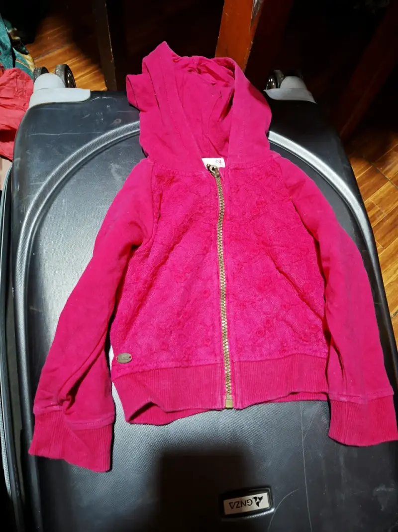 Chaqueta de niña rosada con cierre - 2