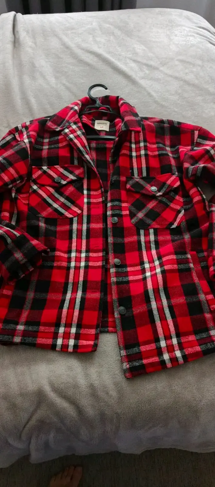Camisa decuadros roja Opposite talla M - 2