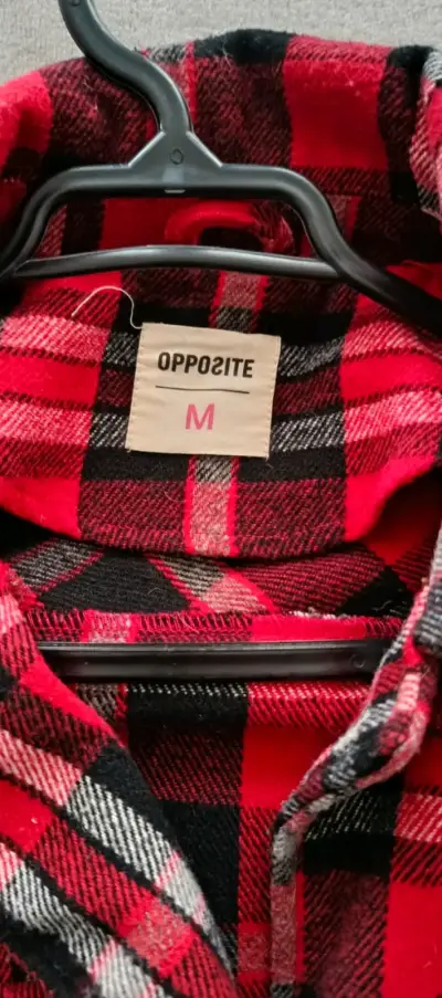 Camisa decuadros roja Opposite talla M - miniatura 3