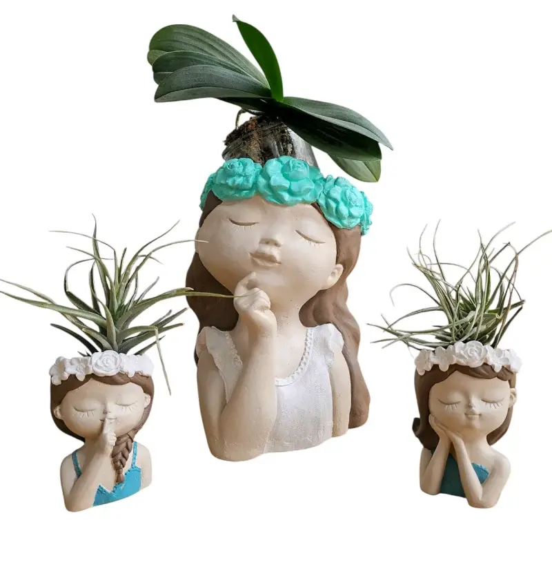Set Maceteros decorativos adorables niñas - 1