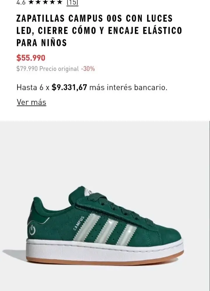 Zapatillas Adidas Campus 00s Verde para Niños - 2