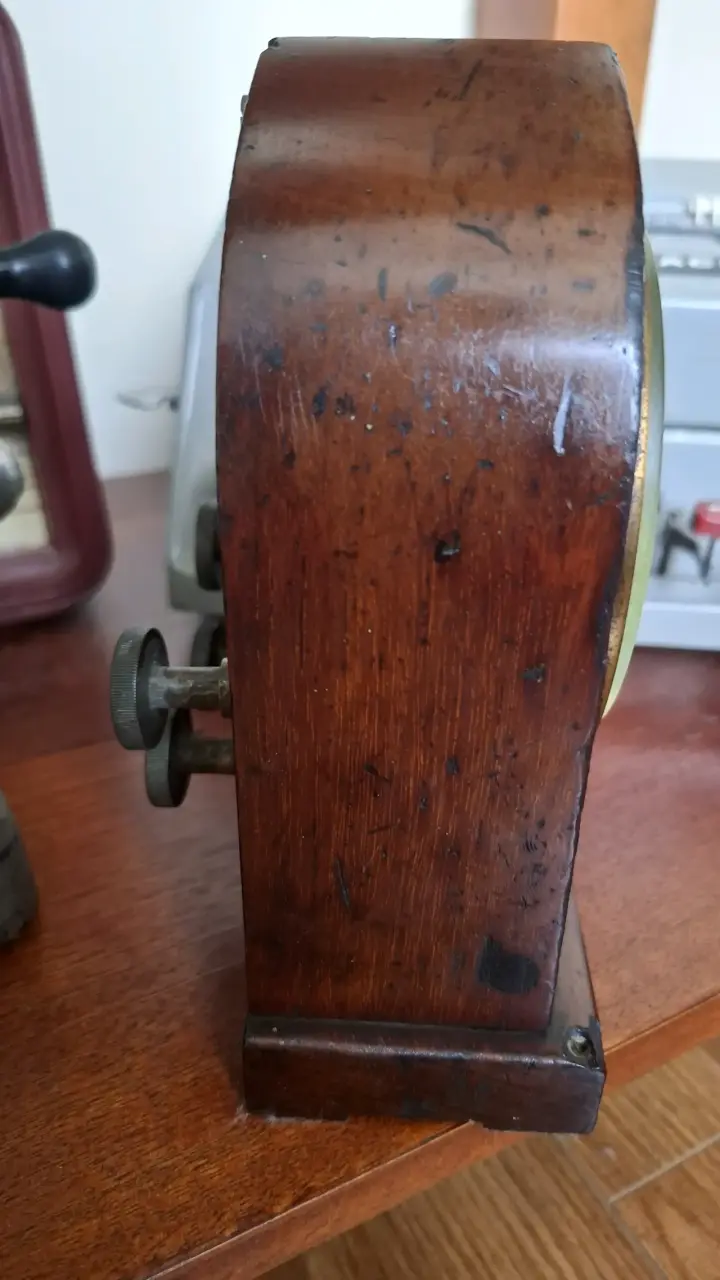 Antiguo galvanómetro de madera Elliott Bros - 4