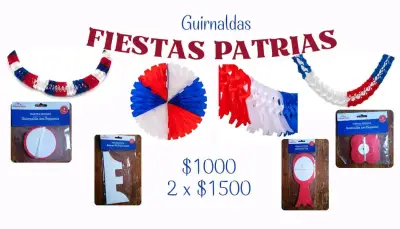 Guirnaldas Fiestas Patrias 2m Tricolor - miniatura 1