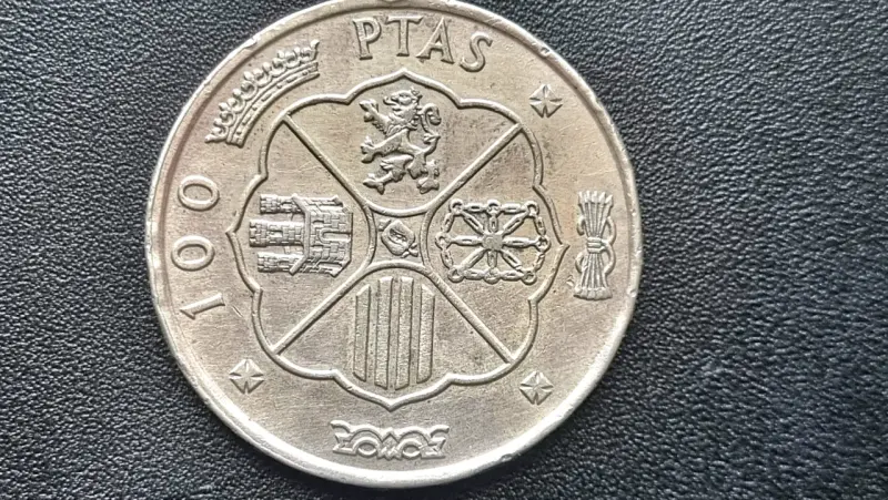 Moneda Plata 100 pesetas España. Falkland. - 2