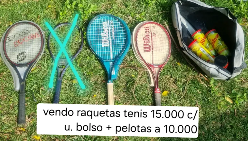 Raquetas de tenis Wilson con bolso y pelotas