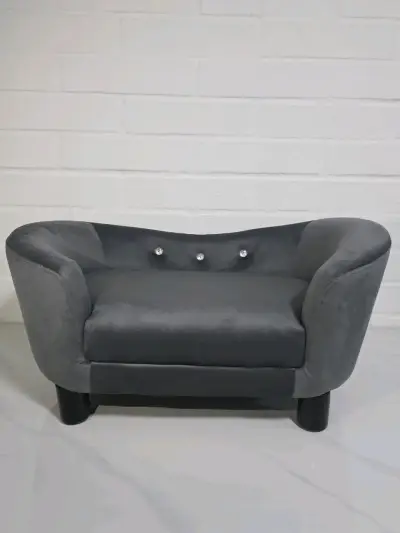 Sofá para mascotas gris con diseño elegante - miniatura 2