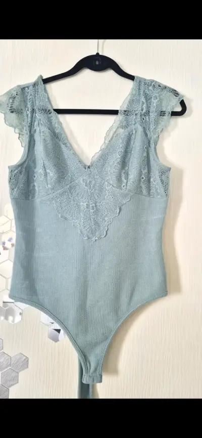 Body de encaje verde menta Nicopoly - miniatura 1