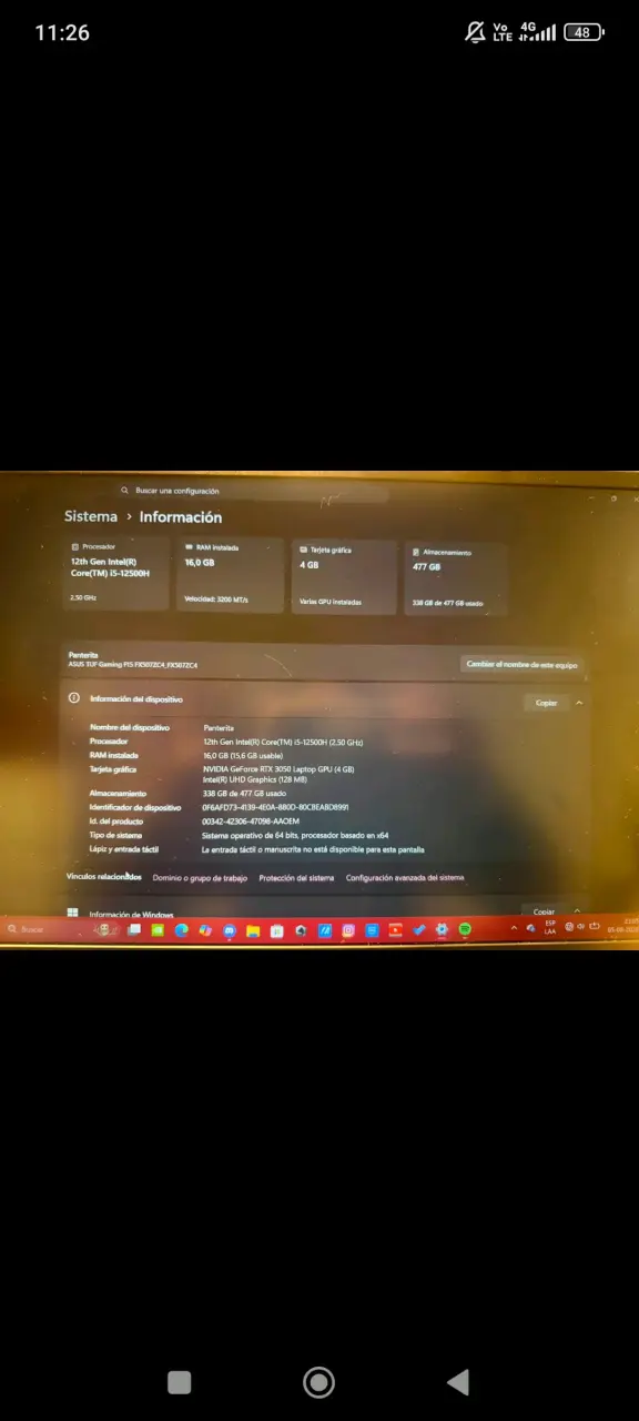 Laptop ASUS con pantalla 144Hz y teclado retroiluminado - 2