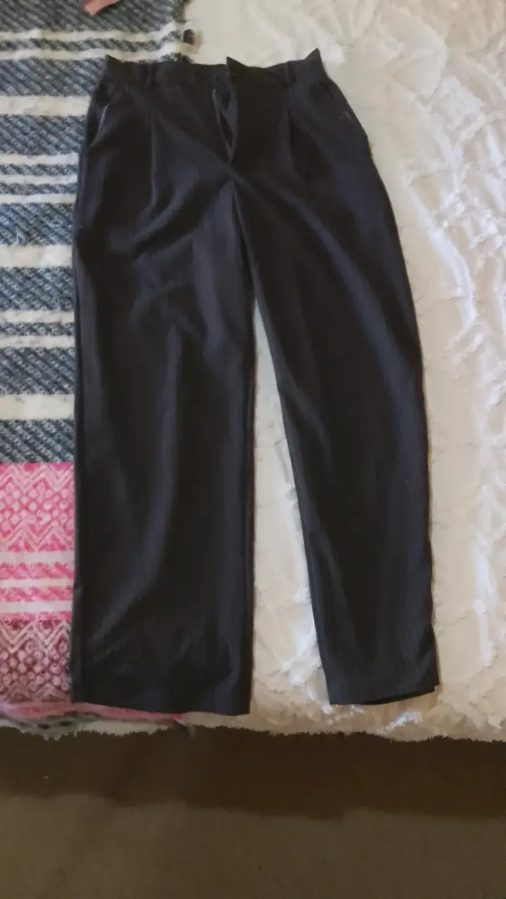 Pantalones de vestir negros a rayas para mujer - 2