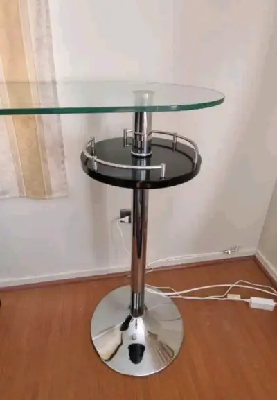 Mesa de Bar Spazzio New Auckland Negro con Vidrio - miniatura 6