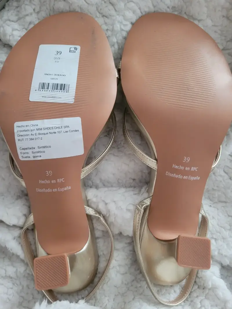 Sandalias de tacón doradas MIM talla 39 - 2