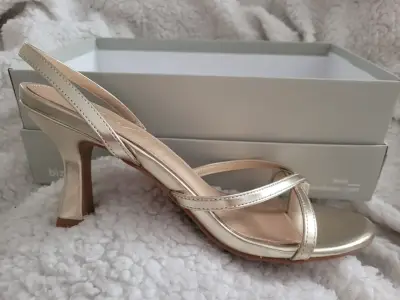 Sandalias de tacón doradas MIM talla 39 - miniatura 3