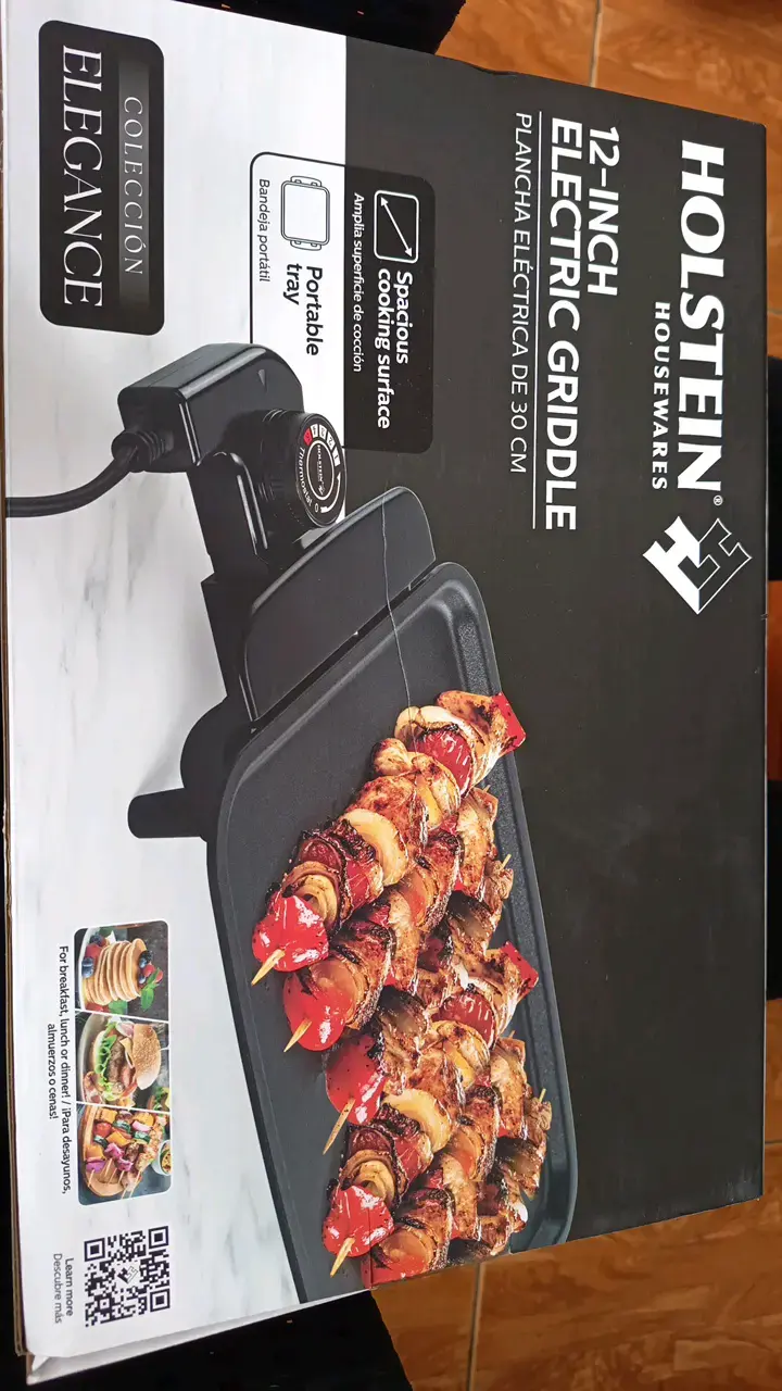 Plancha eléctrica Holstein 30 cm portátil