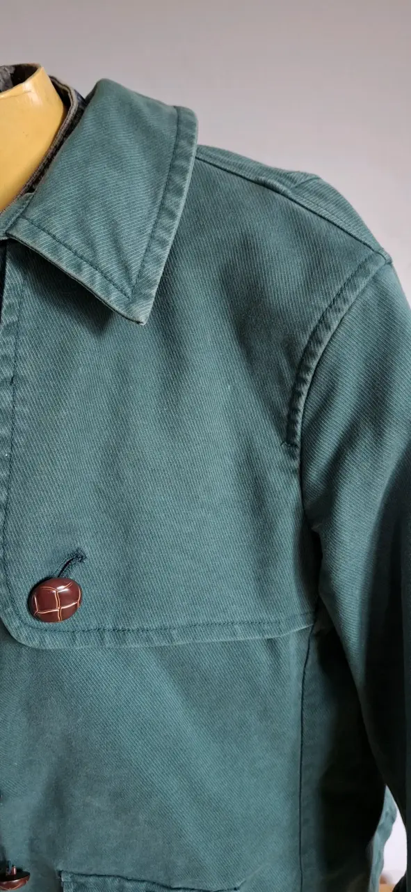 Chaqueta verde de algodón para mujer - 4