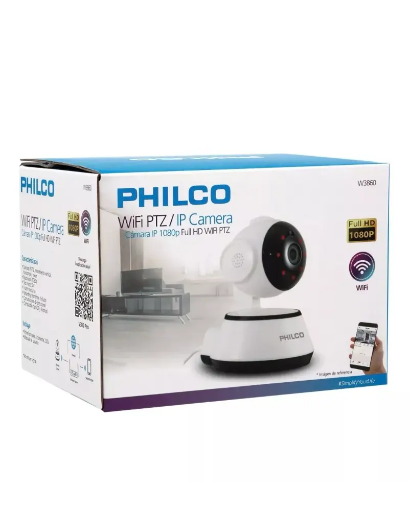 Cámara IP WiFi PTZ Full HD Philco - 1