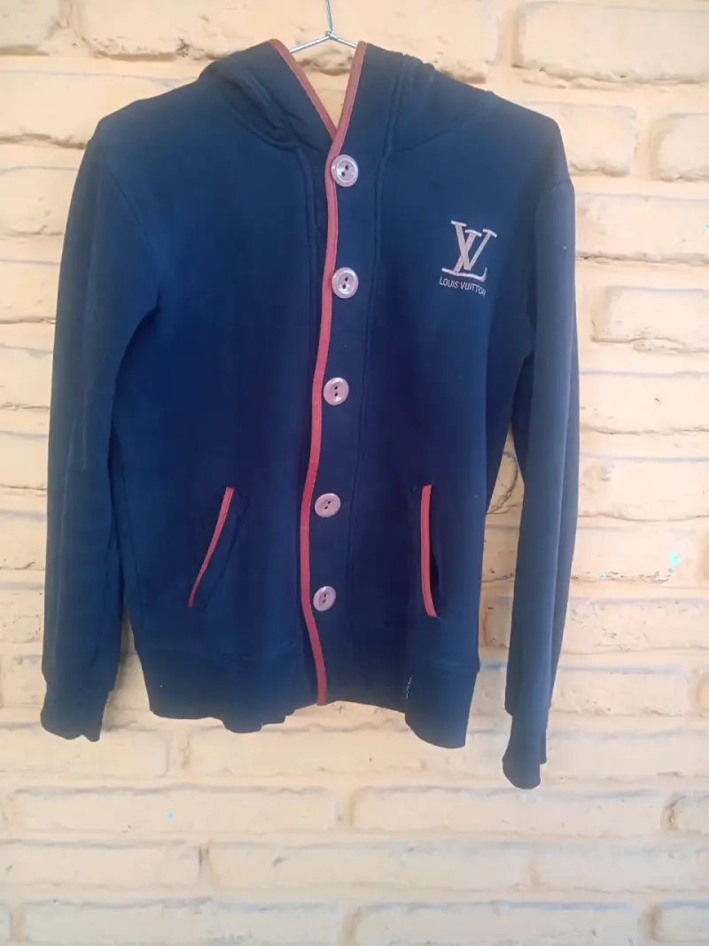 Chaqueta de hombre Louis Vuitton azul con capucha