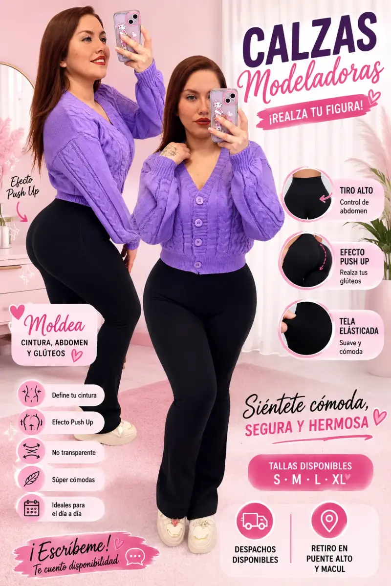 Calzas modeladoras efecto push up negras - 1