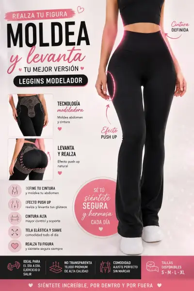 Calzas modeladoras efecto push up negras - miniatura 3
