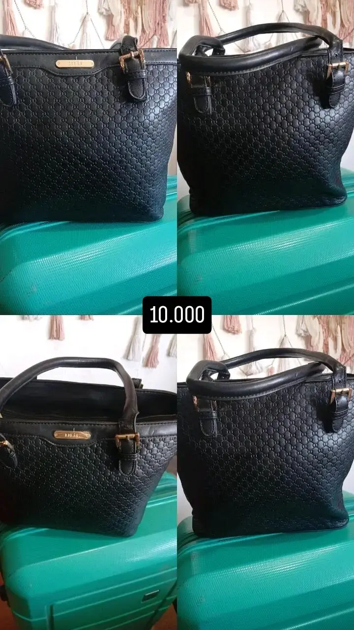 Cartera negra con diseño acolchado y perlas - 5